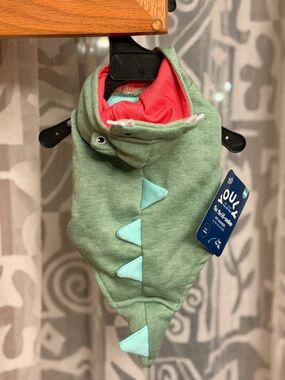 YOULY Green Alligator/ Crocodile Dog Costume with Coral Lining